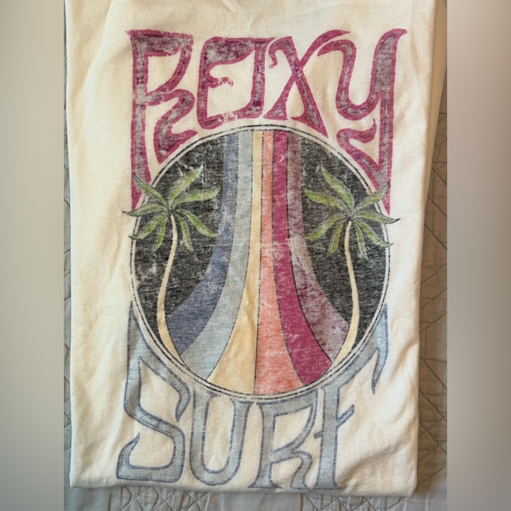 Roxy Oversized Graphic Swimsuit Coverup Tee, Vintage White, Size M (NWT) - Picture 7 of 7